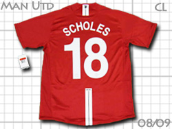 Manchester United 2008-2009 Home #18 SCHOLES Champions league@}`FX^[EiCebh@z[@`sIY[O@XR[Y