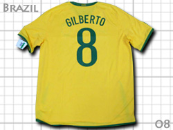 Brazil 2008 Home #8 GILBERTO Nike@uW\@z[@Wxg
