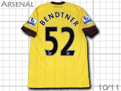 Arsenal 2010-2011 Away #52 BENDTNER アーセナル　アウェイ　ニクラス・ベントナー