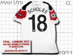 Manchester United 2011 Champions League Final vs Barcelona Away #18 SCHOLES　マンチェスターユナイテッド　CL決勝　アウェイ ポール・スコールズ