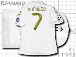 Real Madrid 2011-2012 Home UEFA Champions League #7 RONALDO adidas　レアルマドリード　ホーム　クリスチアーノ・ロナウド　チャンピオンズリーグ　アディダス v13646