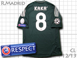 Real Madrid 12/13 3rd RESPECT #8 KAKA' adidas　レアルマドリード　サード　リスペクトパッチ付き　カカー　110周年　アディダス