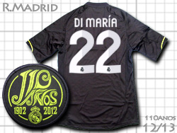 Real Madrid 12/13 Away #22 DI MARIA adidas　レアルマドリード　アウェイ　ディマリア　110周年　アディダス　X21992