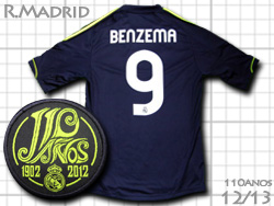 Real Madrid 12/13 Away #9 BENZEMA adidas　レアルマドリード　アウェイ　カリム・ベンゼマ　110周年　アディダス　X21992