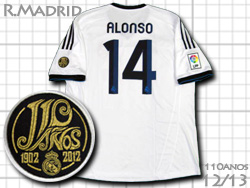 Real Madrid 12/13 Home #14 ALONSO adidas　レアルマドリード　ホーム　シャビ・アロンソ　110周年　アディダス　X21987