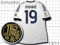 Real Madrid 12/13 Home #19 MODRIC' adidas　レアルマドリード　ホーム　ルカ・モドリッチ　110周年　アディダス　X21987
