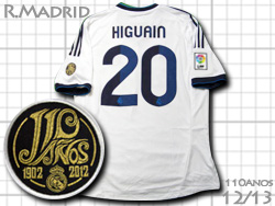 Real Madrid 12/13 Home #20 HIGUAIN adidas　レアルマドリード　ホーム　イグアイン　110周年　アディダス　X21987