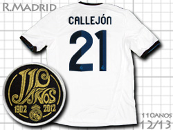 Real Madrid 12/13 Home #21 CALLEJON adidas　レアルマドリード　ホーム　カジェホン　110周年　アディダス　X21987