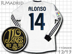 Real Madrid 12/13 Home #14 ALONSO adidas　レアルマドリード　ホーム　シャビ・アロンソ　110周年　アディダス　W41762