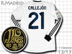 Real Madrid 12/13 Home #21 CALLEJON adidas　レアルマドリード　ホーム　カジェホン　110周年　アディダス　W41762