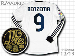 Real Madrid 12/13 Home #9 BENZEMA adidas　レアルマドリード　ホーム　カリム・ベンゼマ　110周年　アディダス　W41762