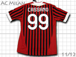 AC Milan 2011-2012 Home adidas #99 CASSANO　ACミラン　ホーム　アントニオ・カッサーノ　アディダス　v13457