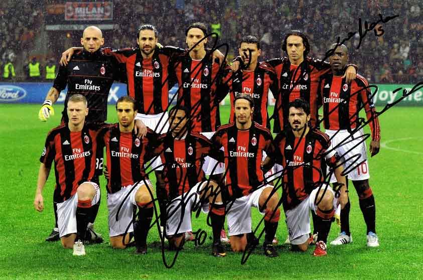 ACミラン 直筆サイン入り 2010-2011 ユニフォームショップ AC Milan O.K.A.