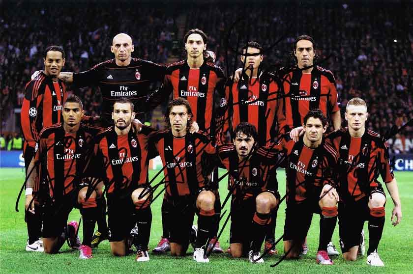 ACミラン 直筆サイン入りフォト AC Milan 2010-2011