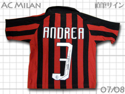 AC Milan 2007-2008 #3 MALDINI@~@}fB[j@autograph MTC