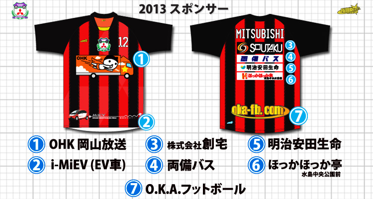 O.K.A.フットボールはJFL所属の三菱水島FCを応援しています！